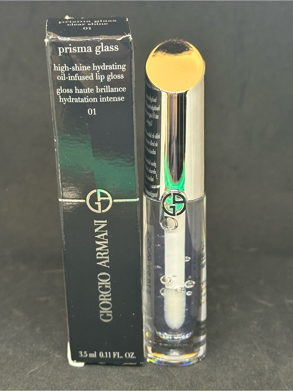 🆕 Giorgio Armani Prisma Glass High-Shine Lip Gloss ✨unused in box✨ 01 clear